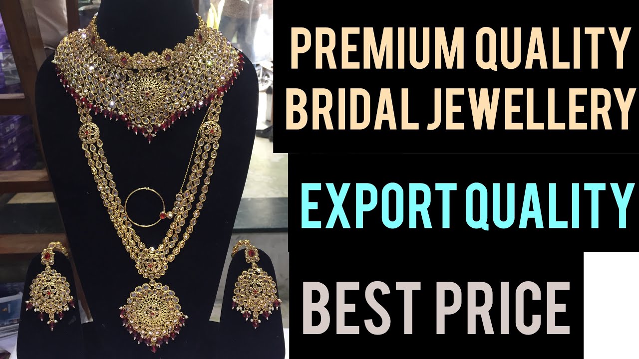 Premium Bridal Jewellery In Red Color / Reverse AD Bridal Jewellery Set