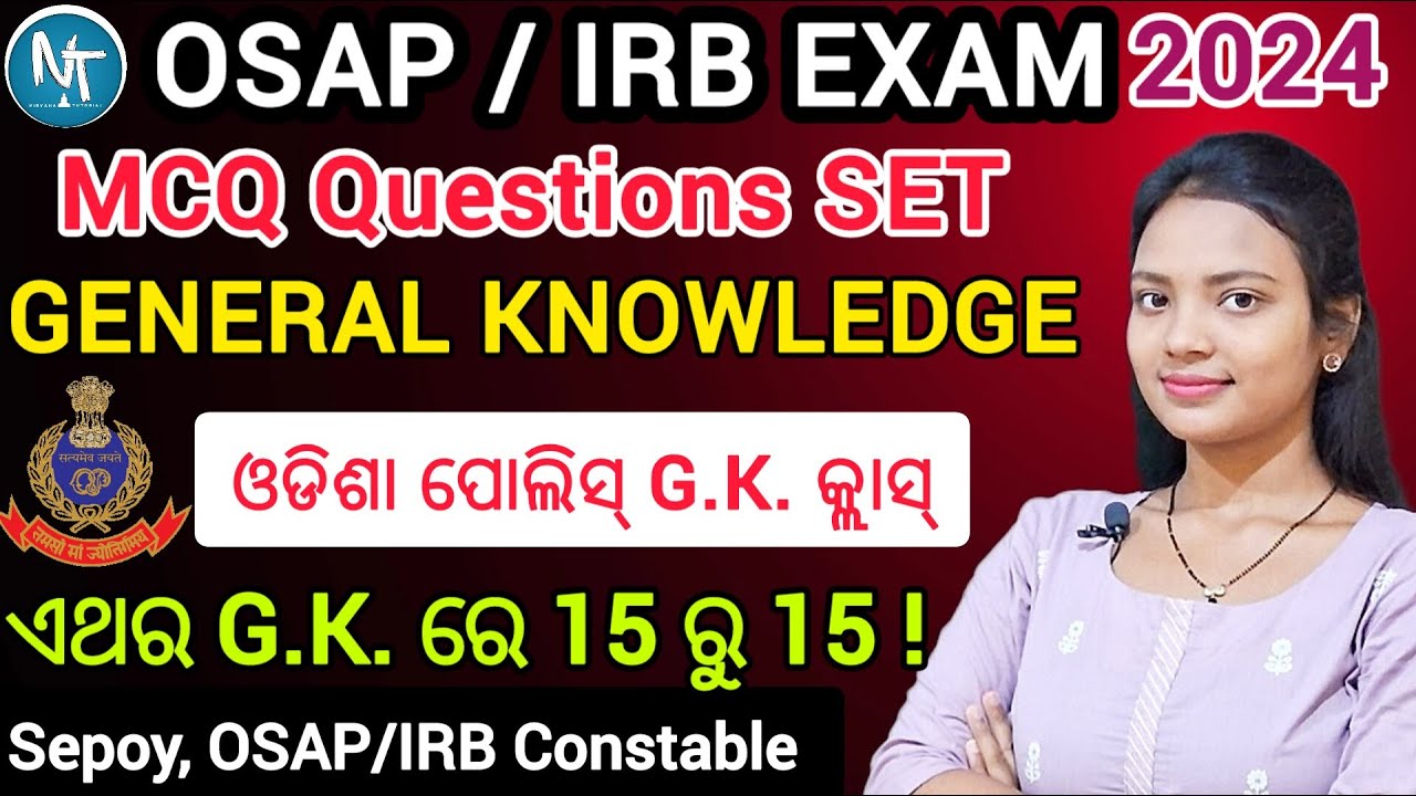 G.K. Mcq Questions and Answers OSAP/IRB EXAM 2024 ll Important General Knowledge questions set