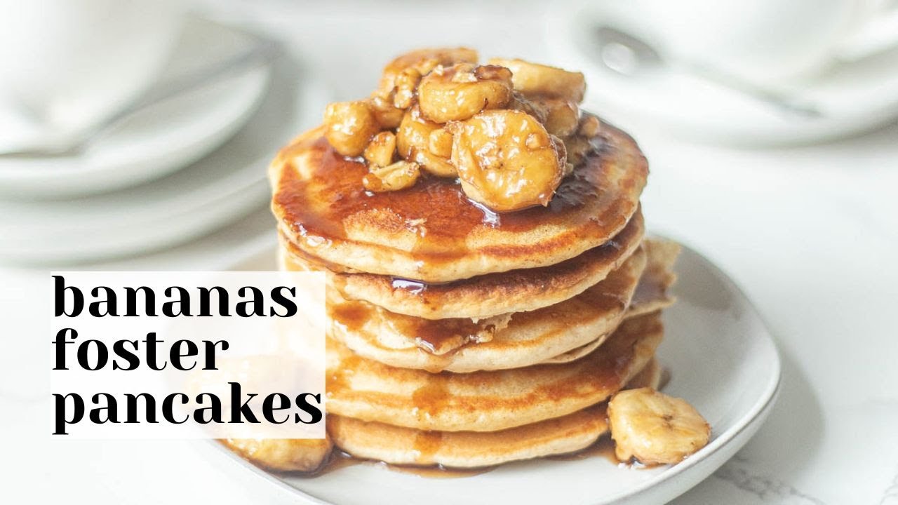 Bananas Foster Pancakes Recipe - Caramelized Banana Topping for Pancakes! RECIPE LINK IN DESCRIPTION