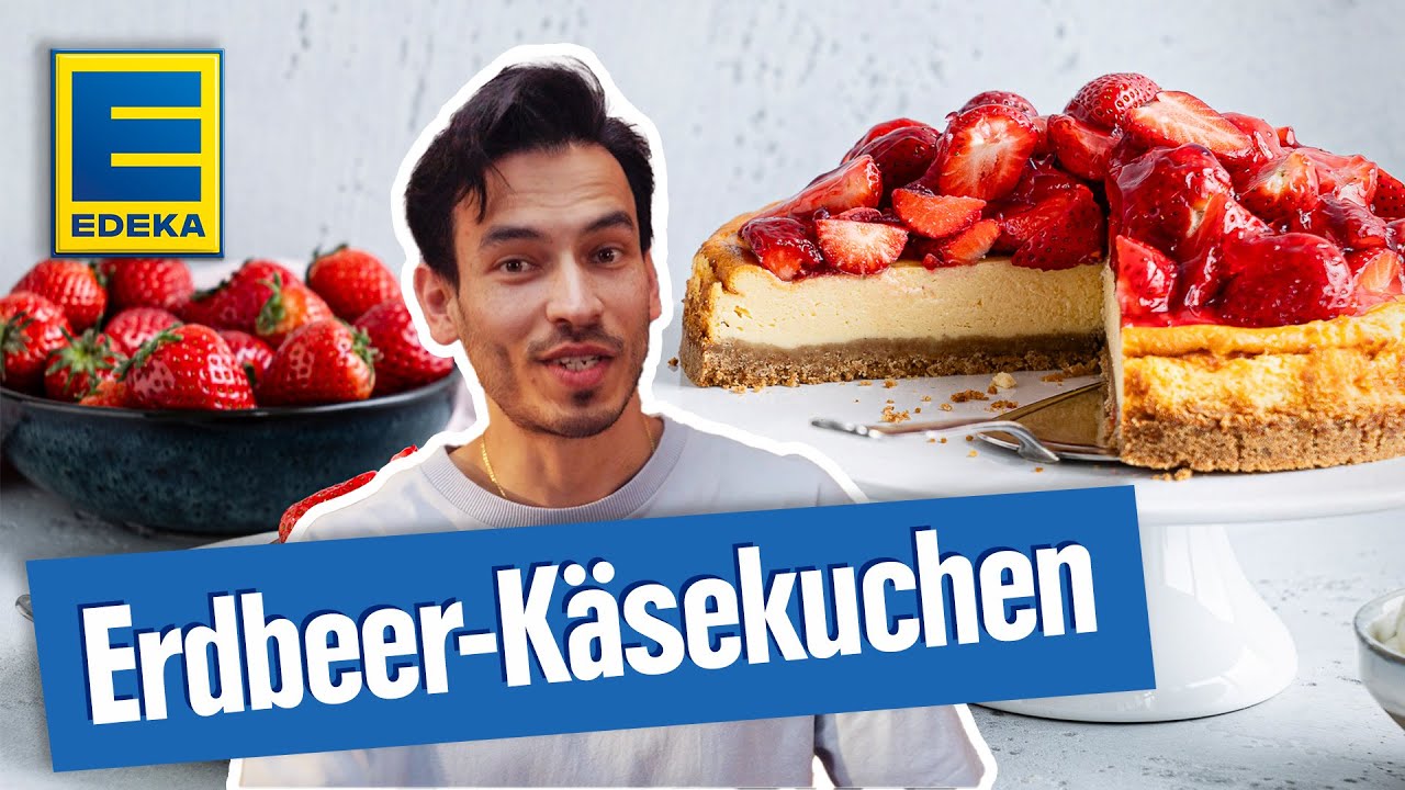 Einfacher Käsekuchen | Rezept mit frischen Erdbeeren