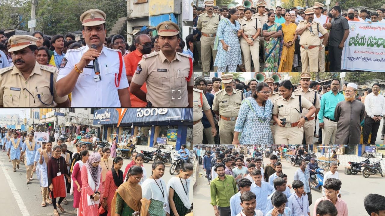 💎ట్రాఫిక్ నిబంధనలపై అవగాహన ర్యాలీ; ట్రాఫిక్ నిబంధనలు పాటించాలి ప్రాణాలను కాపాడుకోవాలి