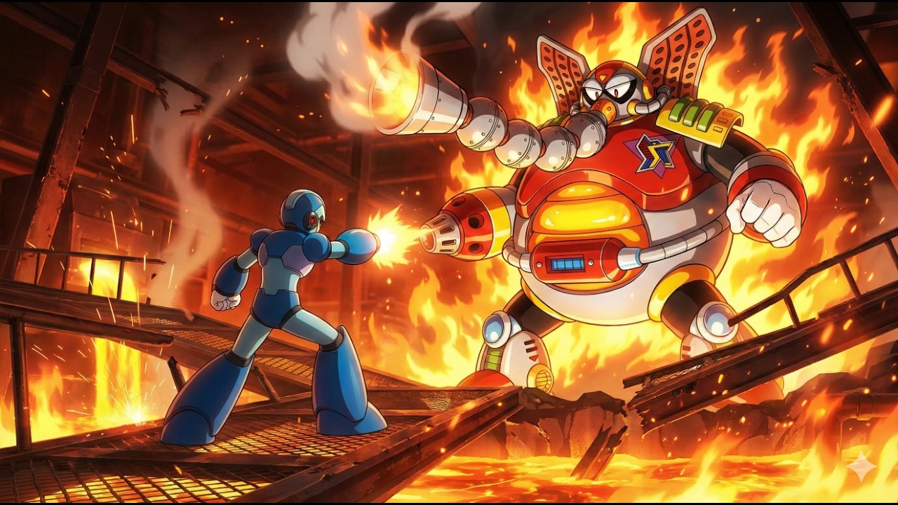 Mega Man X Flame Mammoth Stage