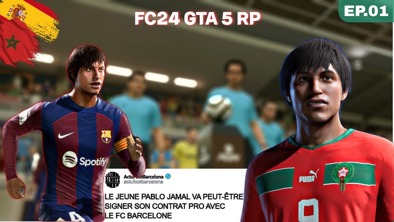 FC24 et GTA5 RP : Pablo va t'il signer pro avec le FC BARCELONA? | MODE CARRIERE #01