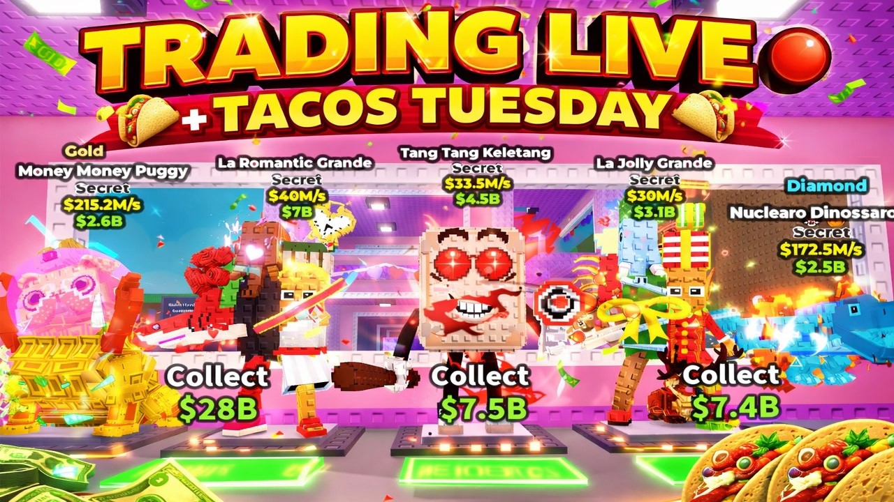 Admin Abuse + Tacos Tuesday & Trading Live In Steal A Brainrot #stealabrainrot #roblox #livestream