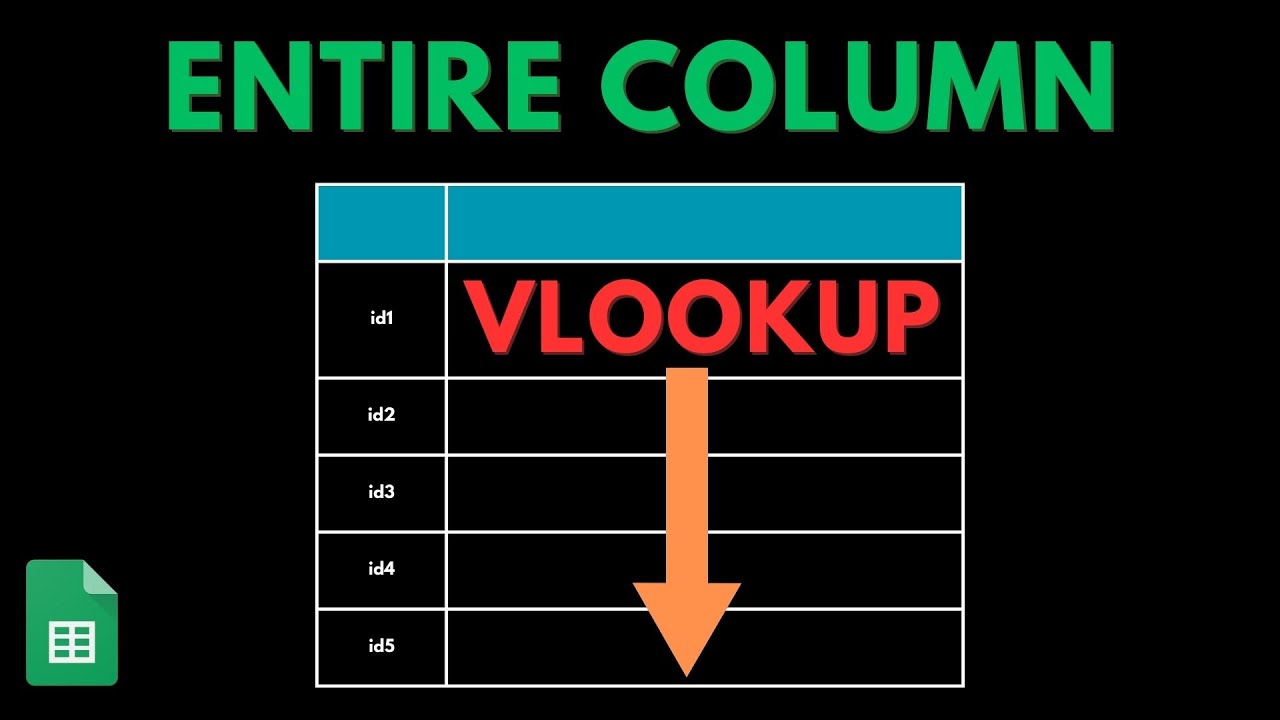 Apply VLOOKUP to ENTIRE Column (Google Sheets)