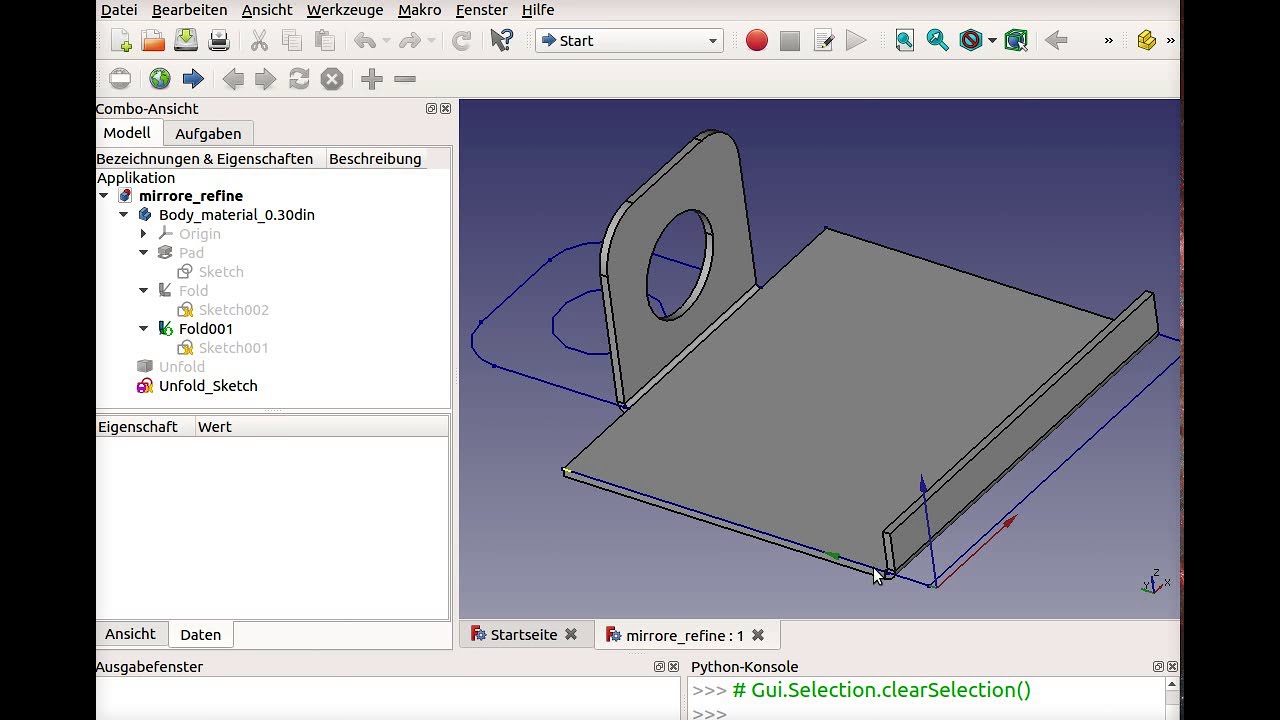FreeCAD DE Blech biegen ,Bend a Sheet