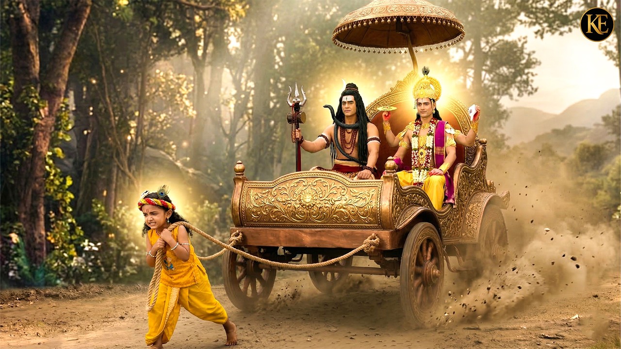 बाल कान्हा खुद खींचकर लाए महादेव और नारायण भगवान का रथ || यशोमती मईया के नंदलाला || Krishan leela