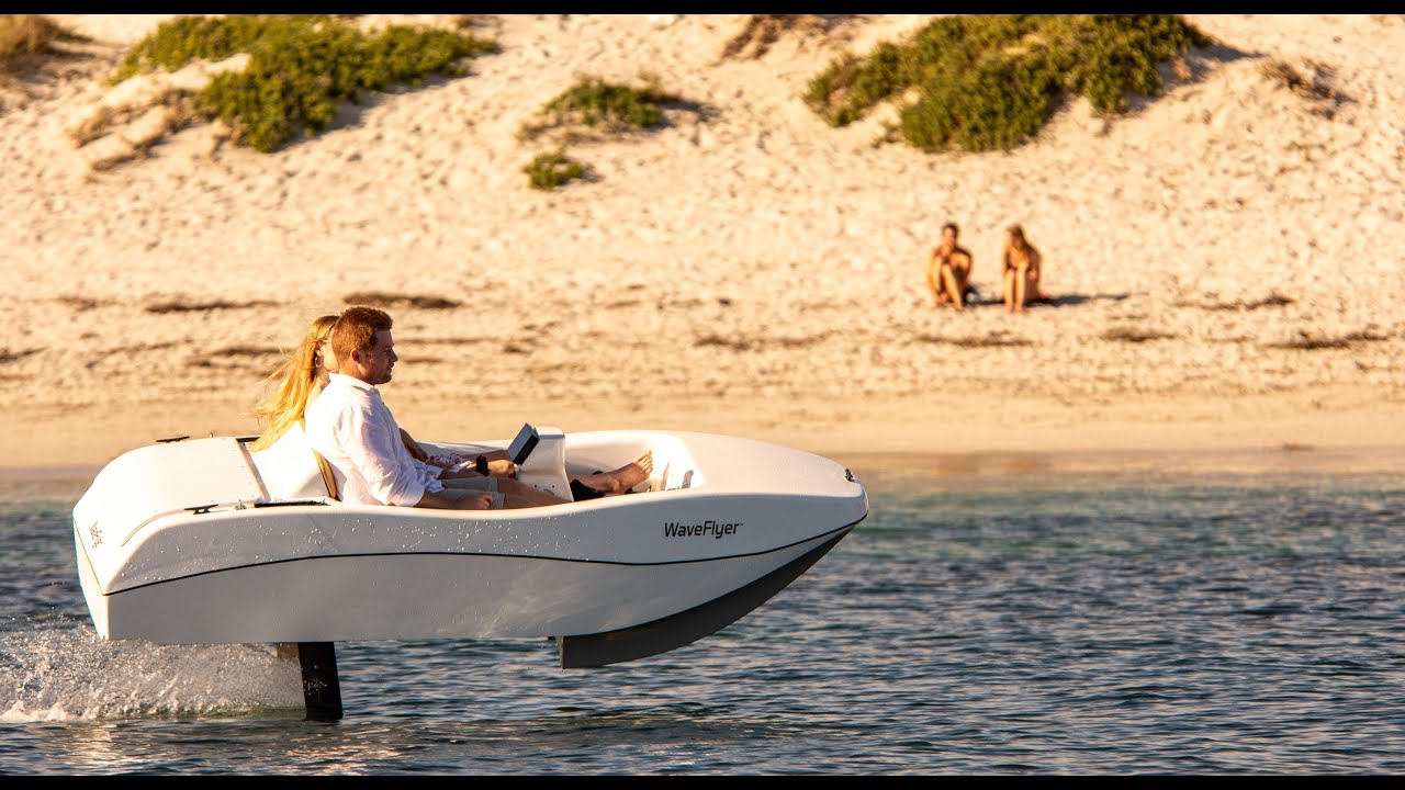 WaveFlyer the World's First Hydrofoil electric boat to Surf Waves!