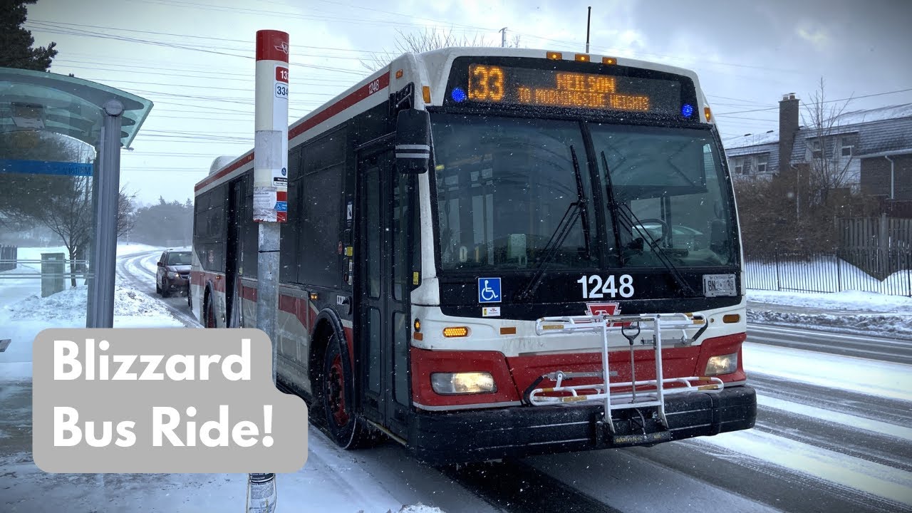 TTC 2008 Orion VII Next Generation HEV # 1248 | Blizzard Ride on Route 133 Neilson Northbound