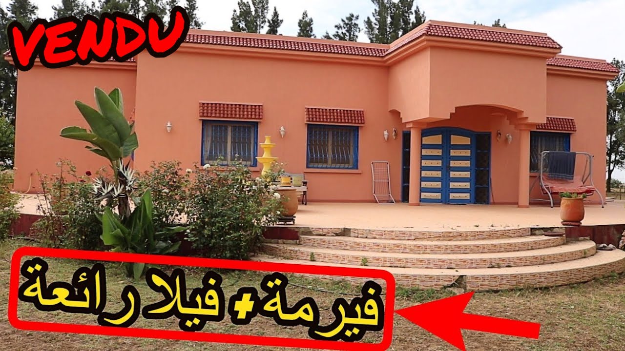 ✨فيرمة رائعة بفيلا مغربية فخمة ومقاومة للزلازل على الطريق المعبدة مباشرة ✨ تيفلت
