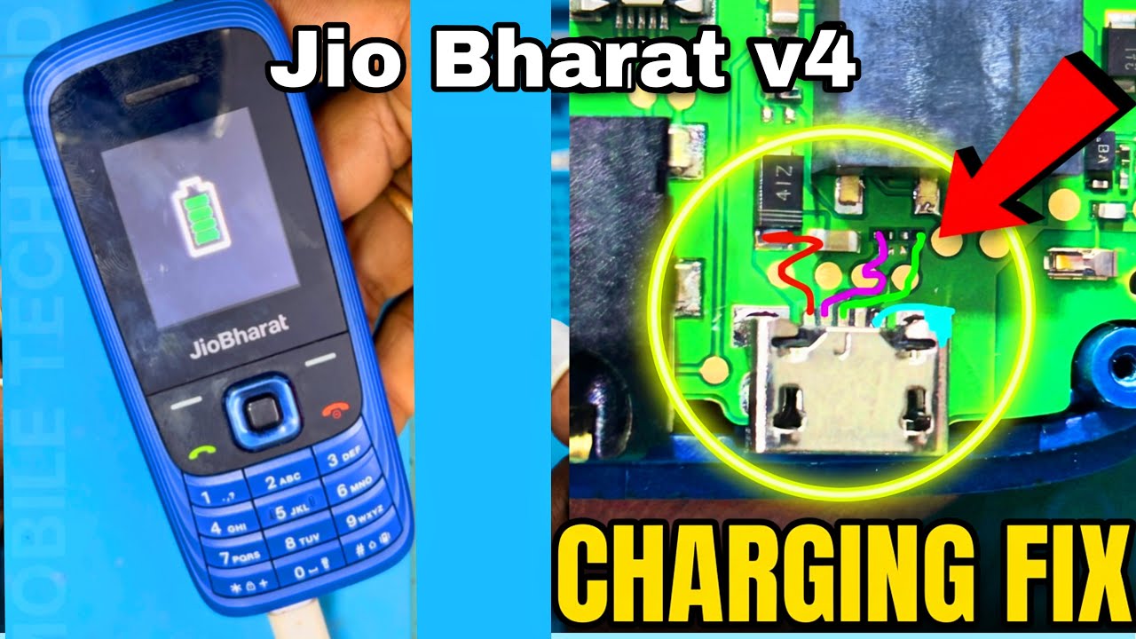 Jio Bharat v4 charging not store / jio Bharat v4 charging jumper / jio Bharat v4 charging problem 