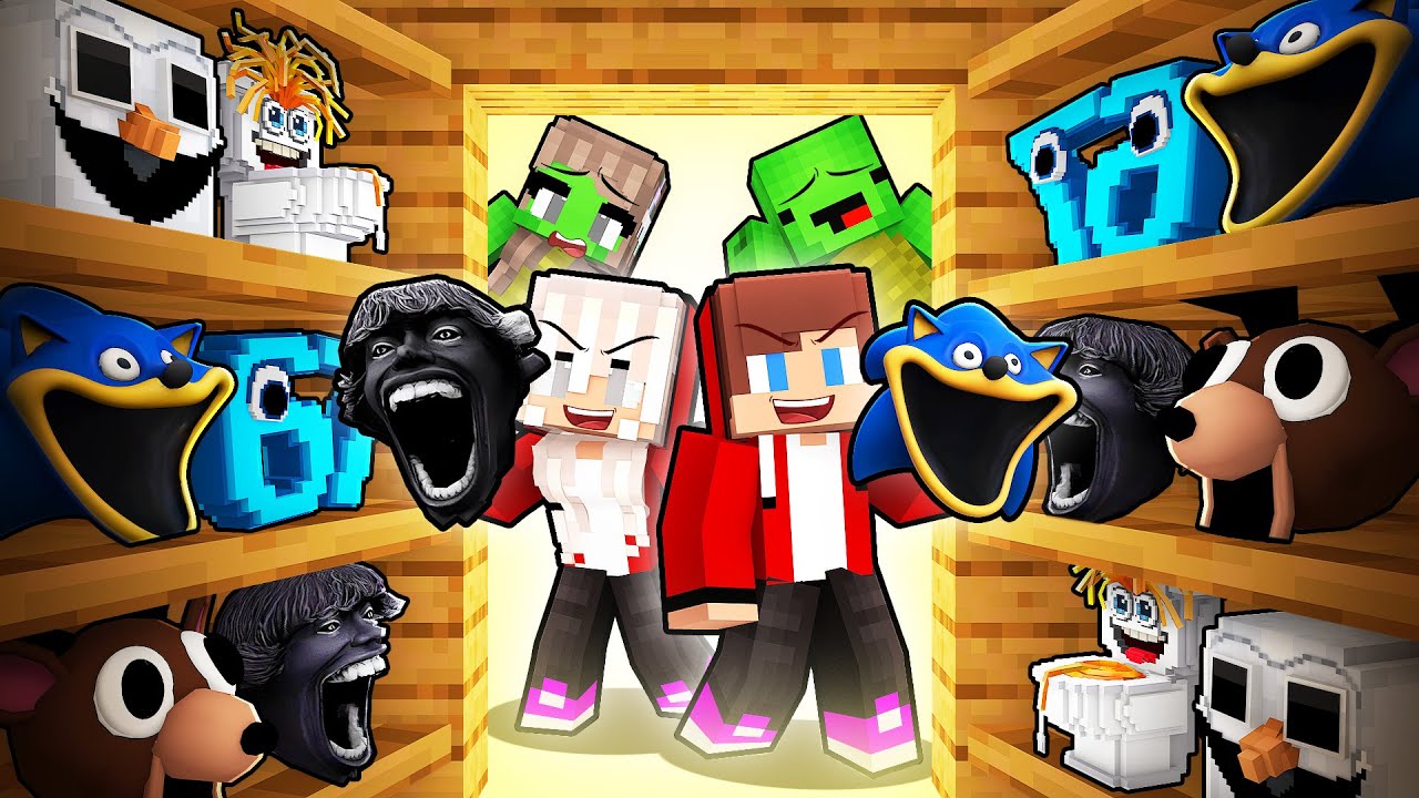 JJ Family BECAME ANY MOB to Troll Mikey Family in Minecraft (Maizen)