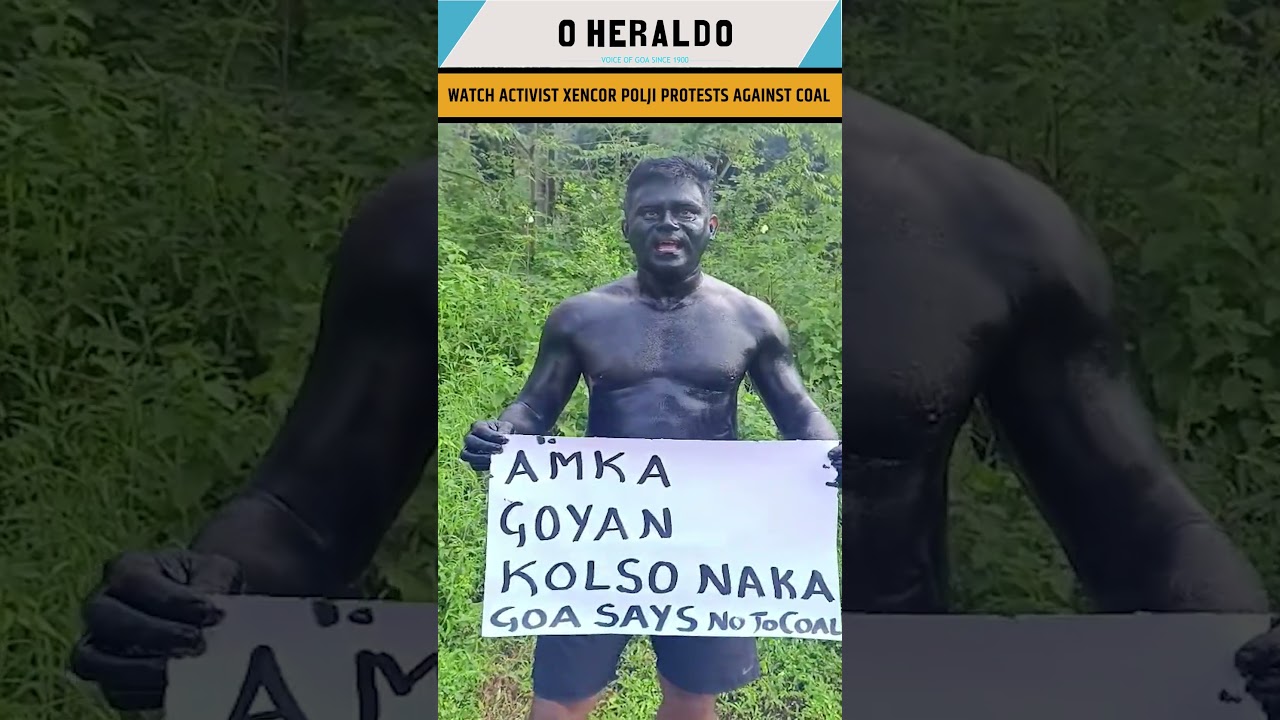 Activist Xencor Polji protests coal project inauguration in Mormugao