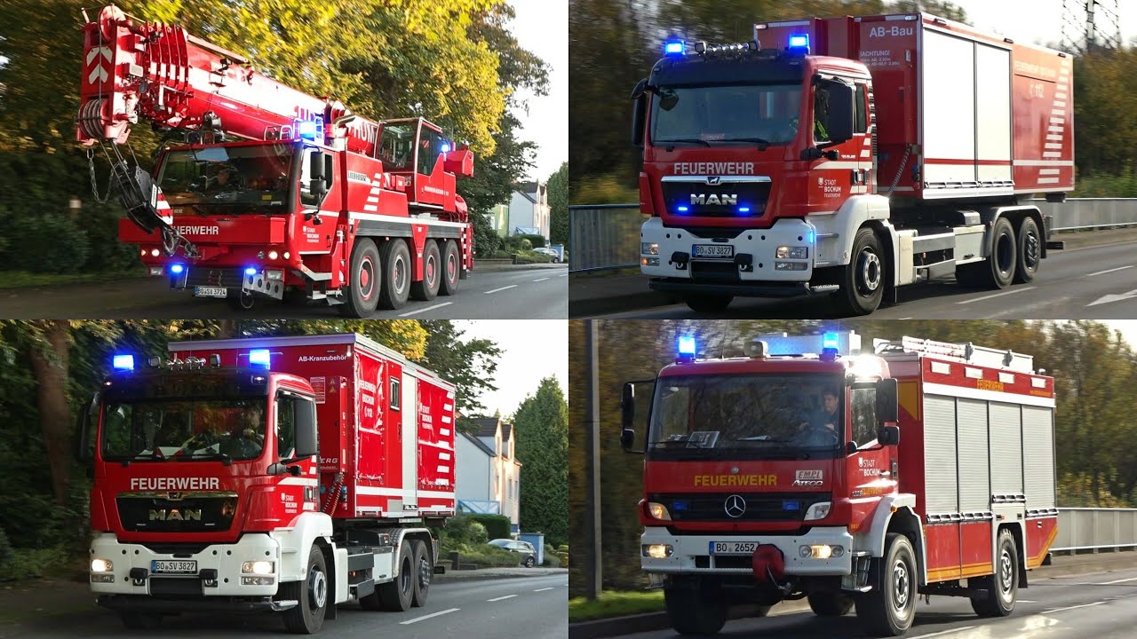 [KRAN, WLFs & VIEL FF!] Feuerwehr BOCHUM - VIELE Einsatzfahrten von BF & FF im Stadtgebiet
