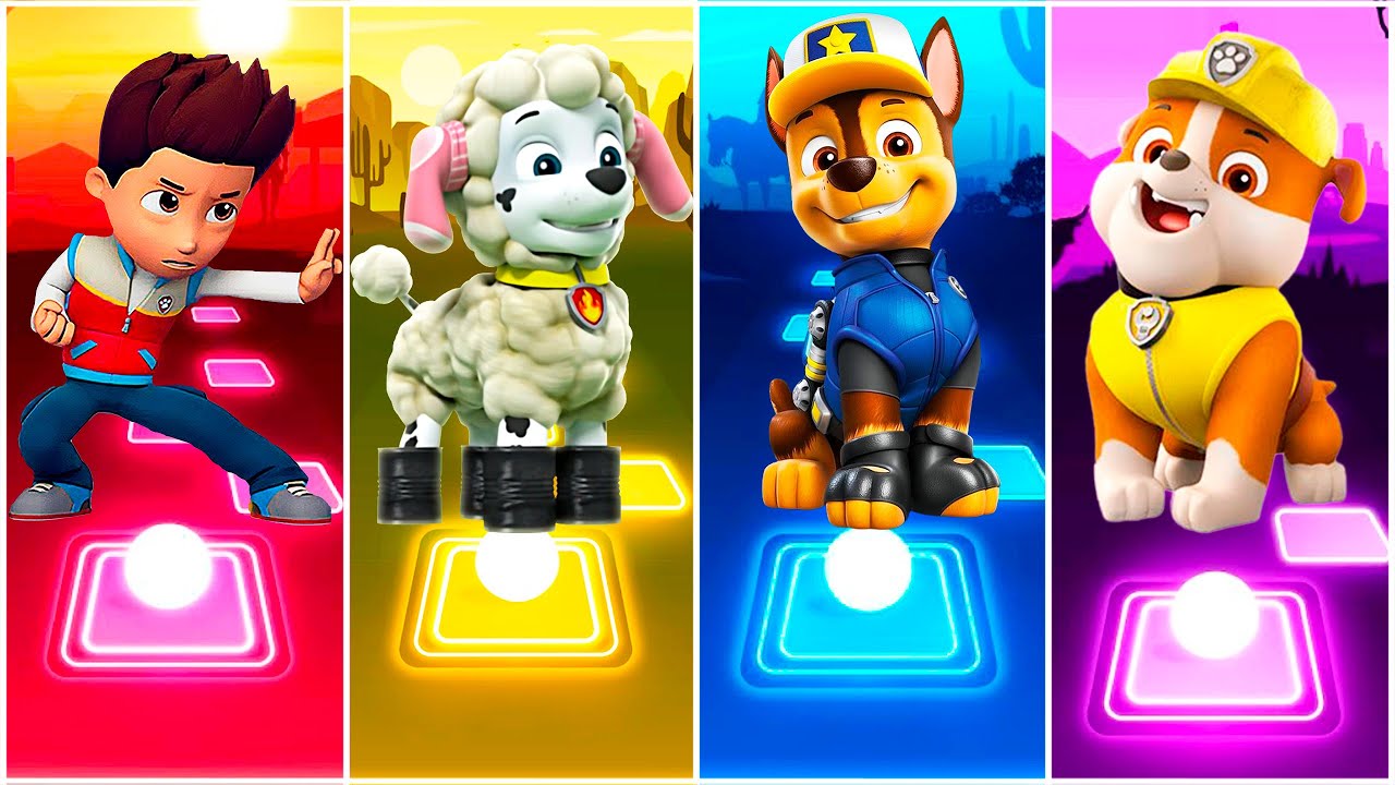 PAW Patrol: Ryder VS Marshall VS Chase VS Rubble 🎶 Tiles Hop EDM Rush