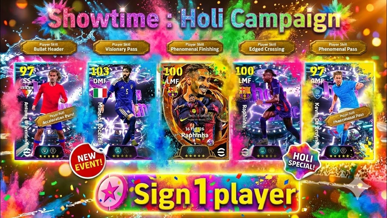 Tomorrow Huge Holi Update! Free Showtime + New Campaign Leaks + New Premium Packs | eFootball 2026