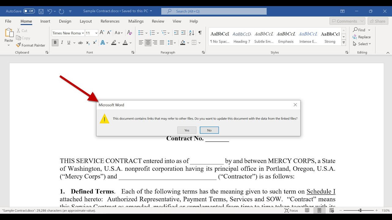 This document contain links that may refer to other file. Do you want to update this document wit...