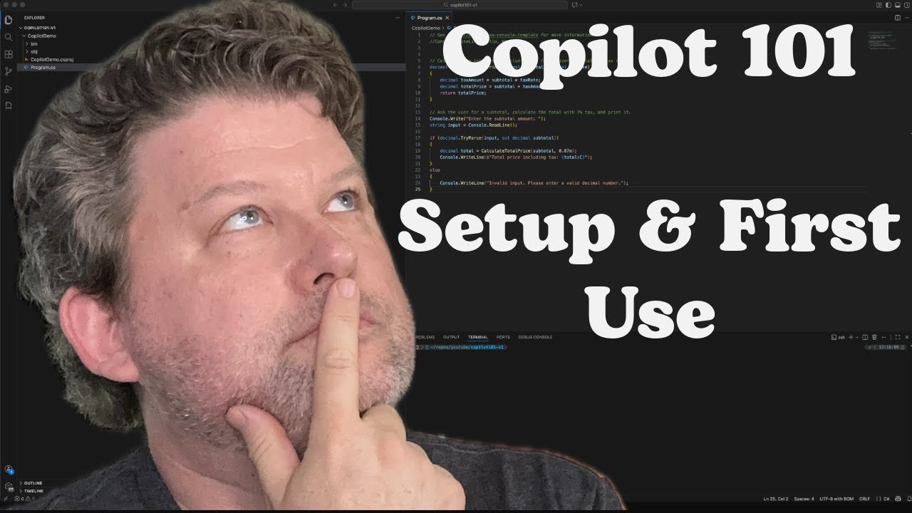 Учебное пособие по GitHub Copilot 101 – Настройка и первые шаги в VS Code (пример на C#)