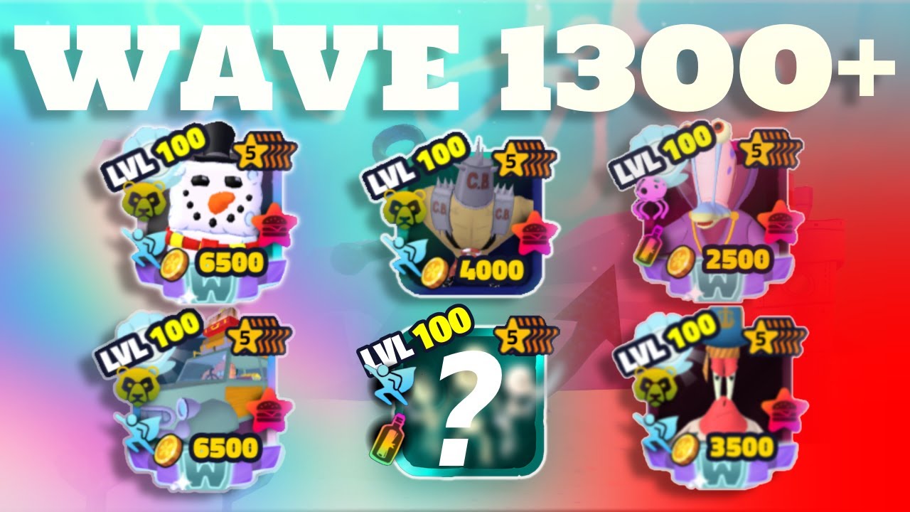 I GOT OVER 1300 WAVES!!!  In Spongebob TD