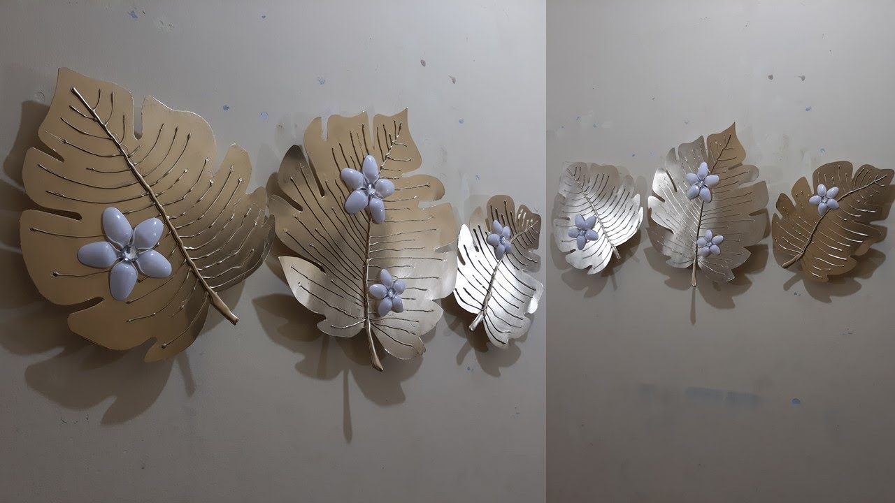 Hojas efecto metálico. Idea reutilizando cartón- Metallic effect leaves. Idea reusing cardboard