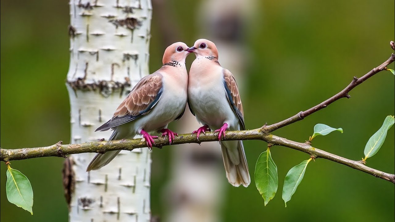 Pigeons Kissing. The Bustle of Birds in an Urban Habitat,Pigeons,Starlings,Tits,Pica Pica