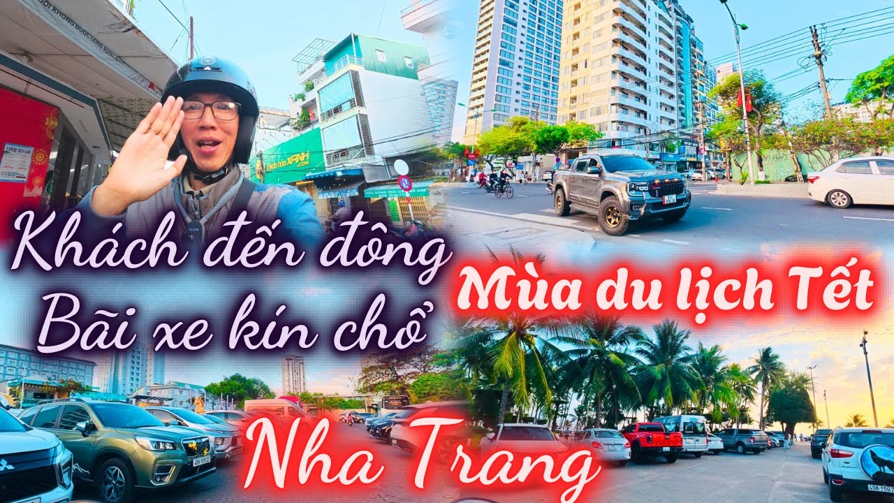 Nha Trang Sáng ngày 20/2/2026 , mùng 4 Tết. Khách đến đông , bãi xe kín chổ , mùa du lịch Tết 