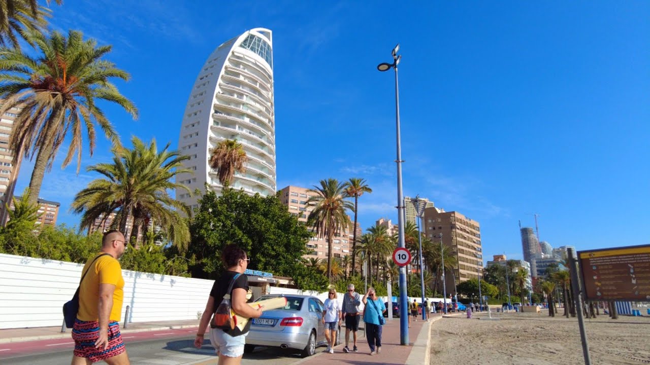 BENIDORM 🇪🇦 Walking Tour SUNNY October 2025  Costa Blanca SPAIN 4K 