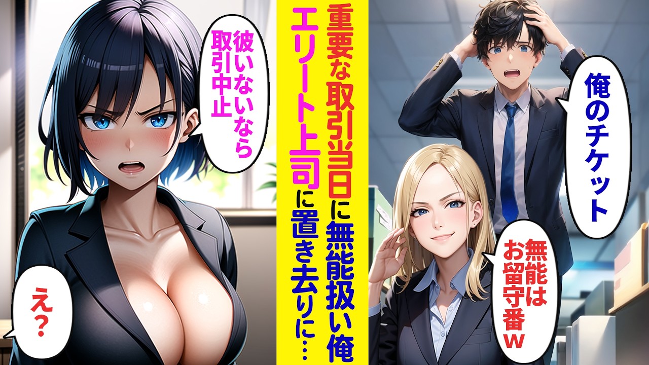 【漫画】50億の商談当日に「俺のチケットがない！」上司「無能は留守番ねw」取引先美人社長令嬢「彼が来ないなら取引中止で」【ラブコメ】