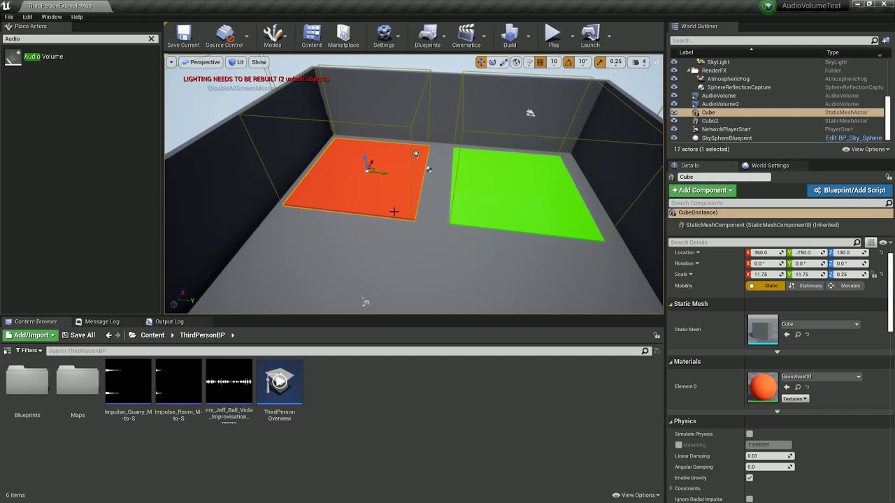Dynamic Submix Sends Using AudioVolumes (UE4.26)