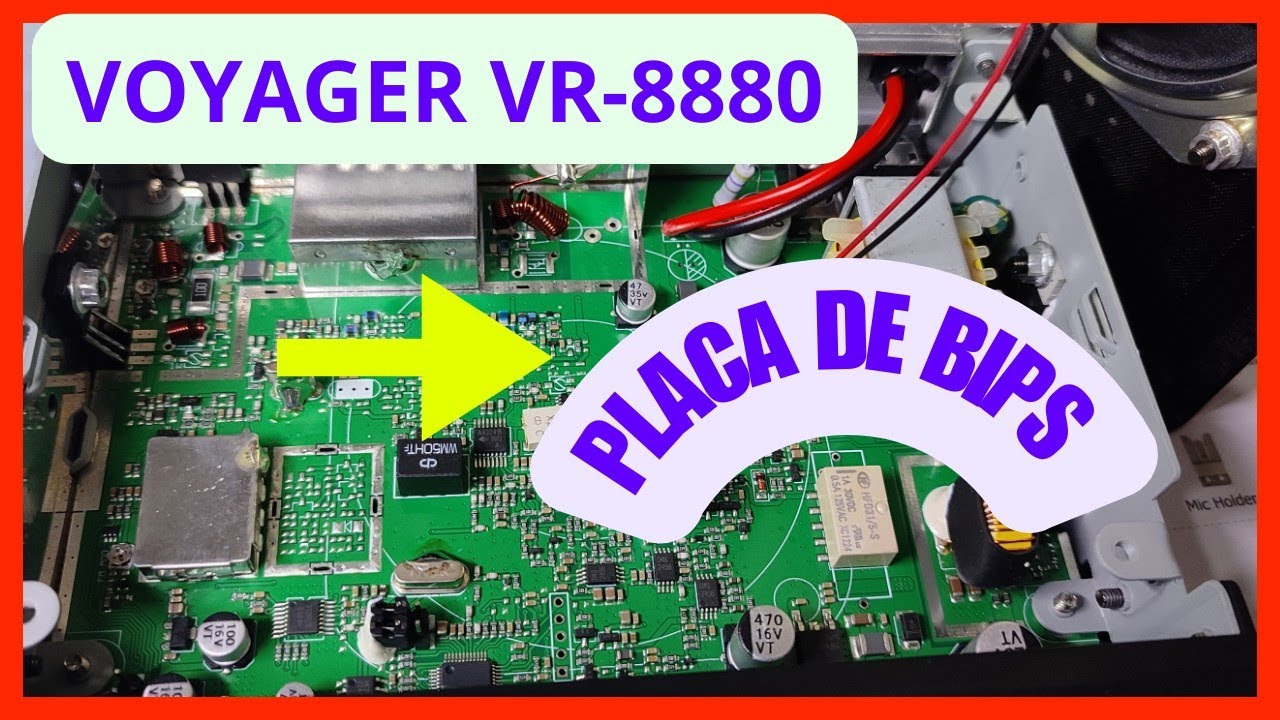 VOYAGER VR 8880 instalação de placa de bip mostrando por dentro do radio.
