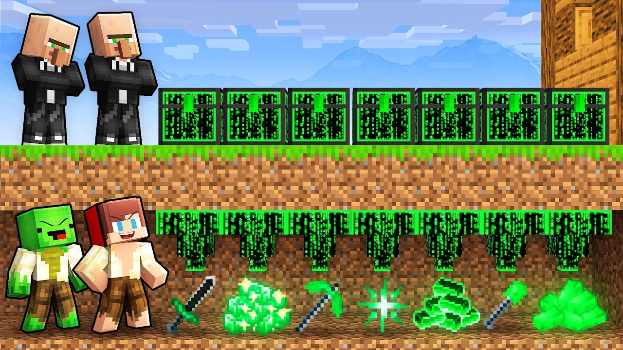 POOR JJ and Mikey Robbed HACKER Villagers in Minecraft (Maizen)