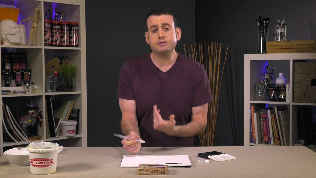 Golden Panda Black Sumi Ink Sketch Set - Product Demo