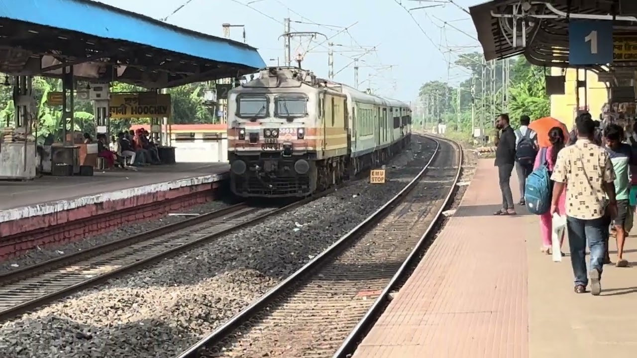 Dot On Time Running 13054 Kulik Express Accelerates Through Hooghly With Howrah WAP-5 30093