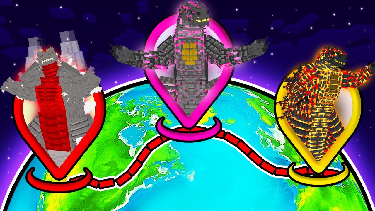 MODO DOMINAÇÃO DE GODZILLAS EVOLUÍDOS NO MINECRAFT