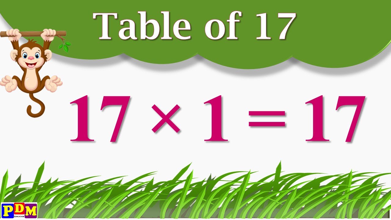 Table of 17 | Table of Seventeen | Multiplication Table of 17 x 1 = 17 ka Times Tables Practice,