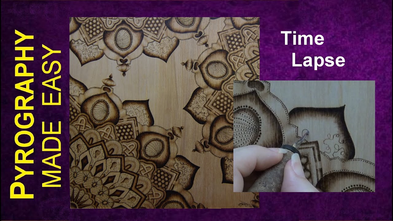 Wood Burning Art - Mandala III - pyrography time lapse art