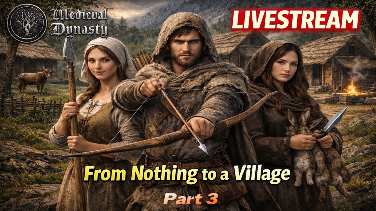 🔥 Medieval Dynasty Livestream | From Nothing to a Village (Part 3)