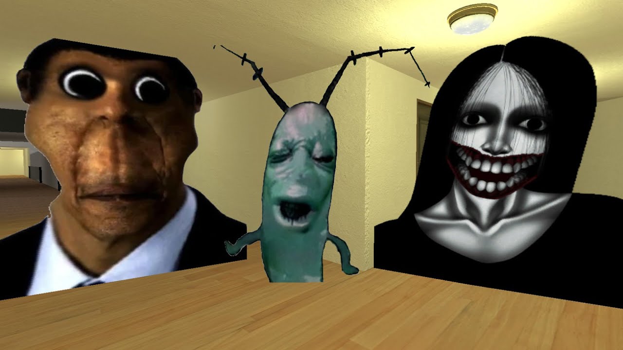 Obunga, Planktun Aughh And Kuchisake Onna In Nextbot Gmod