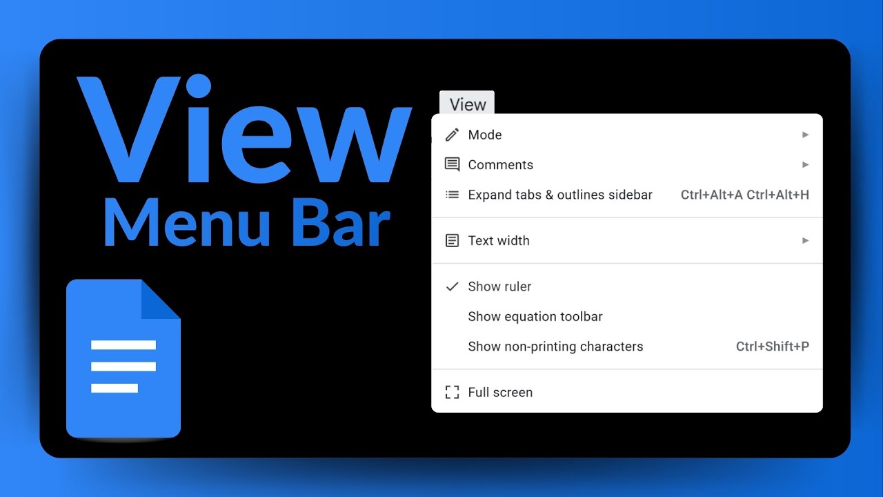 Google Документы - Меню 