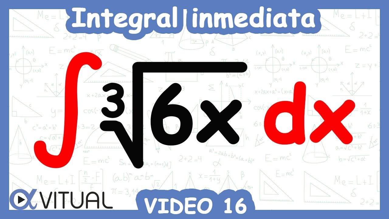 Integral inmediata ejemplo 16 | Cálculo integral - Vitual