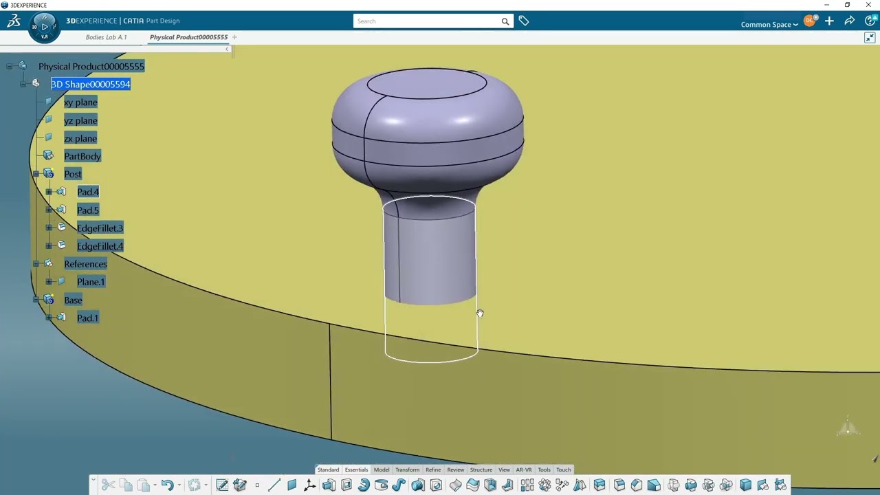 CATIA 3DX - Bodies Booleans and Geometrical Sets - Part 5