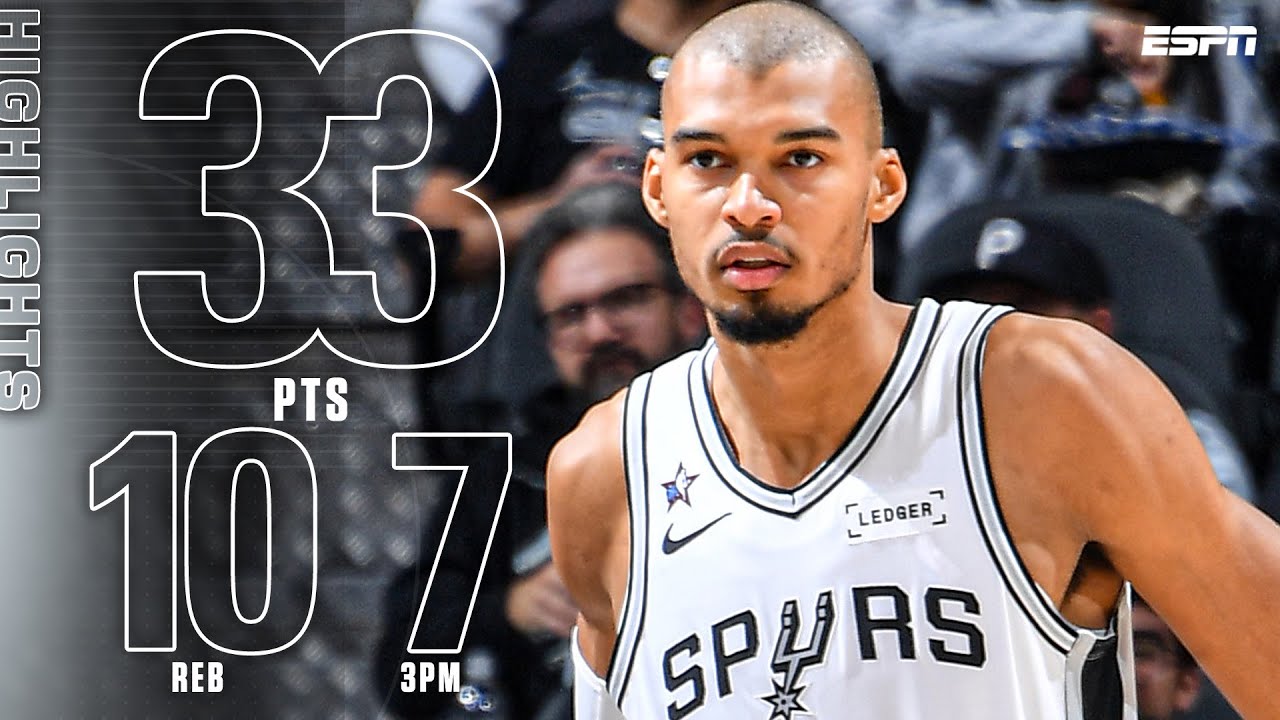 WEMBANYAMA 30-PIECE 👽 Leads Spurs to win, fresh off being named an All-Star starter | NBA on ESPN