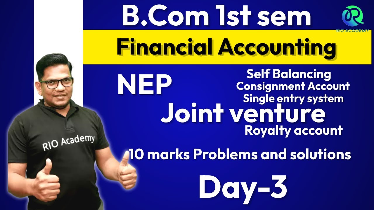B.COM 1-й семестр по NEP | Финансовый учёт | Совместные предприятия | Проблемы | день 3