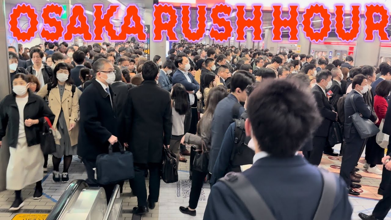 Japan-Osaka Morning Rush Hours |Japan Train Pushers 2024