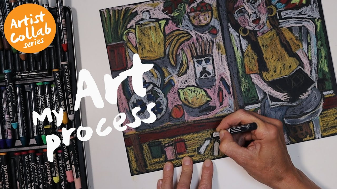 Creating final pieces, art process + Sandi's reaction to my artwork | Artist Collab series | PART 3