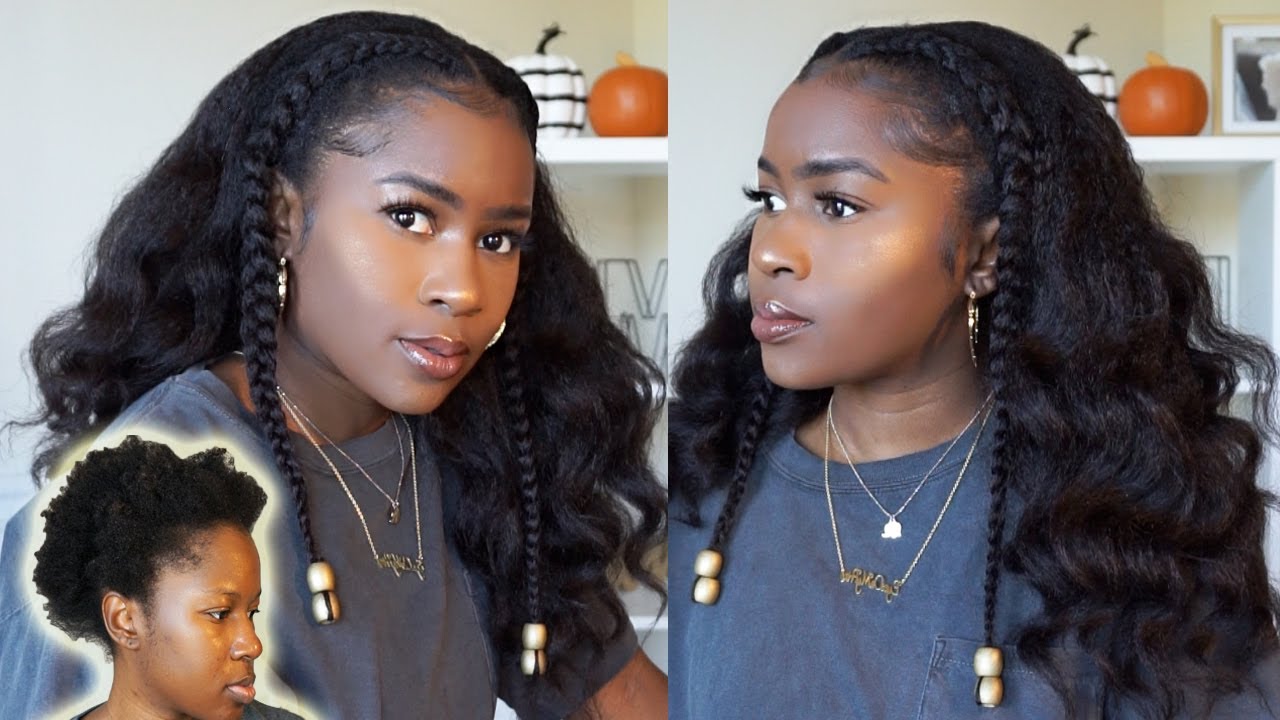 Start to Finish Braids and Loose Curls Using Clip-ins On Short 4C Natural Hair!BetterLength|Mona B.
