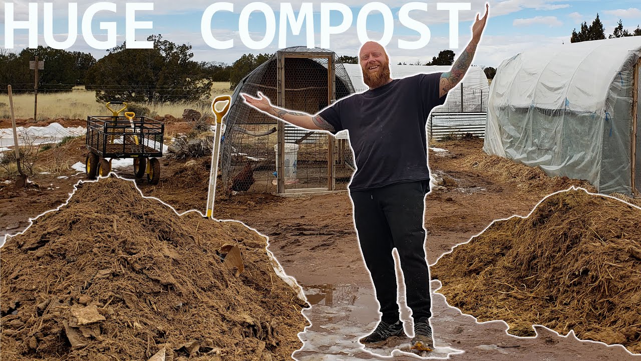 Huge COMPOST piles from my little high desert homestead