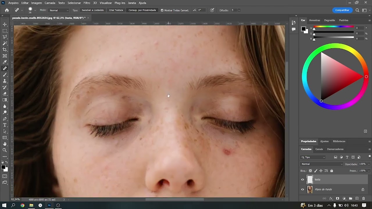 Como usar o pincel de correção de manchas no PhotoShop