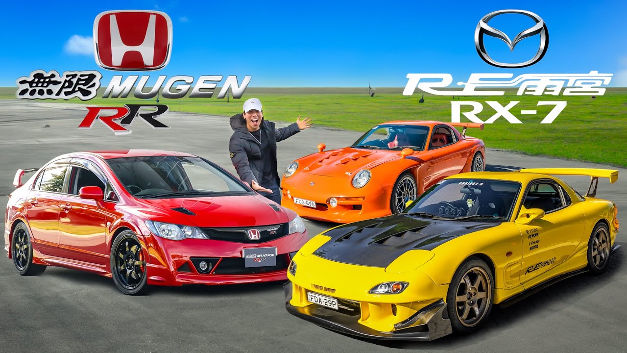 Битва легенд JDM: Mugen RR Honda Civic Type R против RE Amemiya Mazda FD RX7