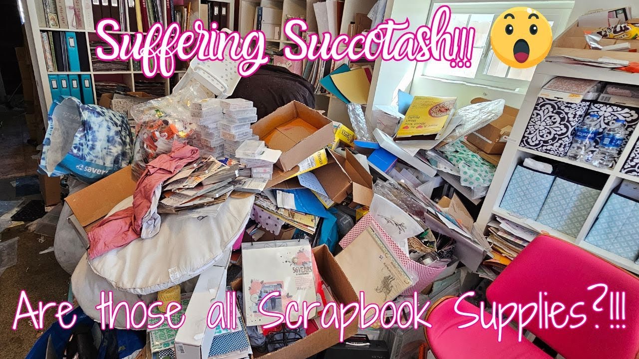 Organizing a mountain of scrapbooking supplies! Where to even start? #craftroom #cleaningmotivation